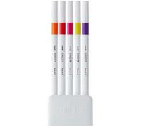 uni Emott Fineliners Colouring Pens Set for Adults & Kids. Water Resistant, Non-Bleed and Fade-Proof Ink for Art, Drawing, Writing, Graphic Design, Vibrant Fine Tip Perfect for Journaling. 5 Pack