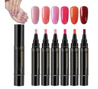 Pennarelli for smalto Polishey, 3 in 1, ad asciugatura rapida, 8 ml, for nail art, serie neutra, non richiede base coat.(C)