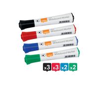 pennarelli glide per lavagne bianche - punta tonda - colori assortiti - nobo - astuccio 10 pezzi