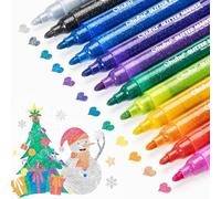 Pennarelli glitterati Ohuhu 12 colori, pennarelli luccicanti a base d'acqua con punta media da 3 mm per lavori fai da te, biglietti d'auguri, poster, album, scrapbook, tazze, legno