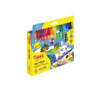 Pennarelli Jovi Felt Case da 24 pennarelli Jumbo - Ampia varietà di tonalità - Inchiostro ad alta fissazione - Punta da 3 mm - Cappuccio di sicurezza ventilato - Impugnatura ergonomica triangolare - C