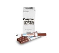 Pennarelli lavabili Crayola - Marrone (12 pezzi) Pennarelli per bambini a tratto largo Pennarelli all'ingrosso per aule e insegnanti