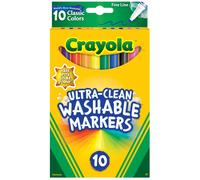 Pennarelli lavabili Crayola Ultra-Clean, linea sottile multicolore, 10 pezzi