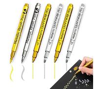 Pennarelli metallizzati color oro e argento, 6 pezzi, penne acriliche, punta spessa e fine, per artigianato, scrapbooking, pittura su roccia