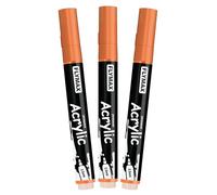 Pennarelli Paint Marker Arancione 2,5 mm - Pennarelli Permanenti Arancione Acrilici Marker Permanent Pen Acrylic, Media, Indelebili, Asciugatura rapida (confezione da 3)