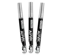 Pennarelli Paint Marker Argento 0,7 mm - Pennarelli Permanenti Argento Acrilici Marker Permanent Pen Acrylic, Punta fine, Indelebili, Asciugatura rapida (confezione da 3)