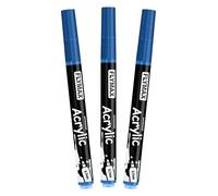 Pennarelli Paint Marker Blu 0,7 mm - Pennarelli Permanenti Blu Acrilici Marker Permanent Pen Acrylic, Punta fine, Indelebili, Asciugatura rapida (confezione da 3)