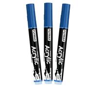 Pennarelli Paint Marker Blu 2,5 mm - Pennarelli Permanenti Blu Acrilici Marker Permanent Pen Acrylic, Media, Indelebili, Asciugatura rapida (confezione da 3)