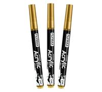 Pennarelli Paint Marker Oro 0,7 mm - Pennarelli Permanenti Oro Acrilici Marker Permanent Pen Acrylic, Punta fine, Indelebili, Asciugatura rapida (confezione da 3)