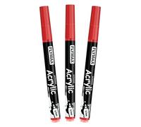 Pennarelli Paint Marker Rosso 0,7 mm - Pennarelli Permanenti Rosso Acrilici Marker Permanent Pen Acrylic, Punta fine, Indelebili, Asciugatura rapida (confezione da 3)