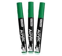 Pennarelli Paint Marker Verde 2,5 mm - Pennarelli Permanenti Verde Acrilici Marker Permanent Pen Acrylic, Media, Indelebili, Asciugatura rapida (confezione da 3)