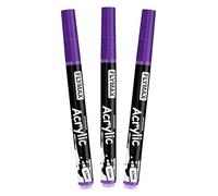 Pennarelli Paint Marker Viola 0,7 mm - Pennarelli Permanenti Viola Acrilici Marker Permanent Pen Acrylic, Punta fine, Indelebili, Asciugatura rapida (confezione da 3)
