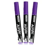 Pennarelli Paint Marker Viola 2,5 mm - Pennarelli Permanenti Viola Acrilici Marker Permanent Pen Acrylic, Media, Indelebili, Asciugatura rapida (confezione da 3)