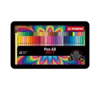 Stabilo Pen 68 - Pennarello Premium - ARTY - Scatola in Metallo da 66 - con 65 Colori Assortiti