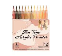 Pennarelli per 12 colori Penne acriliche resistenti all'acqua - 12 pezzi Set di pennarelli artistici da colorare per il corpo | Adulti e adolescenti Disegno su Vetro Legno Tessuto Cosplay