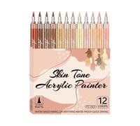 Pennarelli Per Bambini - Acrilico A Base D'acqua 12 Colori | Pennarelli Acrilici Con Punta A Pennello Morbida Ad Asciugatura Rapida, Sicuri Sulla Pelle, Arte Creativa, Schizzi, Illustrazioni, Set Di 1