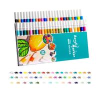 Pennarelli per bambini, con punta a pennello, per lavori artistici, impermeabili, ad asciugatura rapida, per bambini e adulti, per pietra, legno, tela,