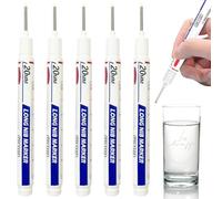 Pennarelli per fori profondi Confezione da 5 pennarelli permanenti a punta lunga con scala righello Impermeabili e ad asciugatura rapida per metallo, legno e costruzioni Penne bianche per fori pro