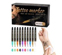 Pennarelli per il corpo, 10 colori, pennarello lavabile con glitter | Pennarelli per pittura facciale per bambini, adolescenti, adulti, vacanze, trucco