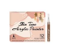 Pennarelli per il corpo lavabili - Pennelli in acrilico a punta morbida | 12 Pezzi Penna da disegno a punta fine - Adulti Ragazze Ragazzi Adolescenti Disegno Illustrazione Vetro Tessuto Cosplay