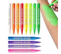 Pennarelli per il viso 12 Pastelli Luminosi da Disegno Artistico e Trucco | Kit Face Painting per Feste Halloween Natale Progetti Fai Da Te Casa Pelle Disegno e Colorazione