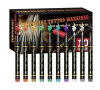 Pennarelli per la pelle - 10 colori per pittura del viso, lavabili per body art, per trucco per feste e festival, per adolescenti, donne, uomini, bambini, Halloween, cosplay, compleanno