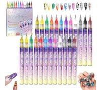 Pennarelli per nail art in gel, 12 colori, set di penne per nail art fai da te, penne per smalto 3D, penne per disegno graffiti, per disegno artistico, pittura, punteggiatura, strumenti per manicure