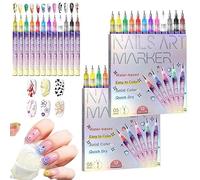 Pennarelli per nail art per unghie gel, per nail art fai da te, set di 12 penne colorate per nail art, penne per smalto 3D, per disegno artistico, pittura, punteggiatura, strumenti per manicure (2