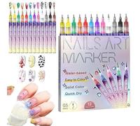 Pennarelli per nail art per unghie gel, per nail art fai da te, set di 12 penne colorate per nail art, penne per smalto 3D, per disegno artistico, pittura, punteggiatura, strumenti per manicure (1 pz)