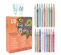 Pennarelli Per Nail Ařt - PP, 14,5x1,5 Cm, 18 Pezzi | Penne Per Nail Ařt, Set Di Liner A Punti | Penne Per Pittura A Punta Fine Per Uso Domestico Nel Salone Manicure Fai-da-te E Design Creativo Per Un