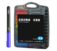 Pennarelli per pittura acrilica - 24 pezzi resistenti alla decolorazione, Pennarelli a punta per arte e artigianato, per adolescenti adulti, tessuto in vetro ceramica, legno pietra colorante