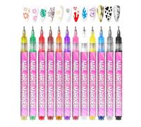 Pennarelli per smalti per unghie, arte di pittura fine linker ad asciugatura rapida, 12 pezzi, kit di pennarelli per pittura per smalto per unghie, per ragazze e donne adulte, principianti arte degli