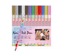 Pennarelli Per Smalto Per Unghie - 12 Colori 0.7 Mm Penna Per Smalto 3D | Marcatori Per La Creazione Di Puntini Sulle Unghie | Per Casa Salon Festa Matrimonio Formale Manicure Viaggio Casual