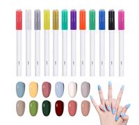 Pennarelli per smalto per unghie, 12 pezzi ad asciugatura rapida per disegno e manicure, penne gel per manicure | per la cura domestica del salone di feste e allenamento