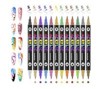 Pennarelli per smalto per unghie - Pennarelli per manicure a doppia punta, 12 colori di penne gel per unghie, per donne e ragazze, salone di casa, feste, manicure, allenamento