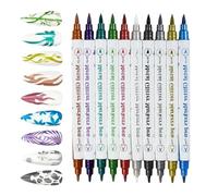 Pennarelli Per Smalto Per Unghie Per Donne,10 Pezzi Strumenti Pittura Doppia Punta | Penna Per Puntinatura E Lineatura Unghie | Per Ragazze Donne Principianti Professionisti Appassionati Fai Da Te Ama