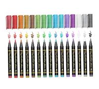 Pennarelli per tatuaggi temporanei per la pelle, 15 pezzi/set pennarelli per il corpo + 77 stencil per tatuaggi grandi di colori assortiti per bambini e adulti, punta di pennello flessibile, colori v