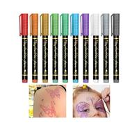 Pennarelli per trucco viso e corpo, 10 colori, penne temporanee, per uomini, donne, giovani, adolescenti, cosplay, Halloween, teatro, feste a tema