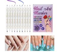 Pennarelli per unghie, 10 colori, asciugatura rapida e durevole, per ragazze, donne, adolescenti, salone, casa, feste, vacanze, estate, primavera, Halloween, matrimoni