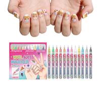 Pennarelli per unghie | 12 colori pennarelli fai da te per manicure creativa a casa, penne da disegno per unghie | per donne ragazze l amica ragazza festa di Natale e d