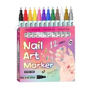 Pennarelli per unghie, 12 colori strumento per nail art e manicure - marcatori a maglia e linea - per ragazze moglie fidanzata figlia giorni festivi Natale compleanno festa casa salone inizio
