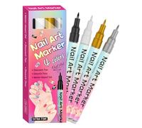 Pennarelli per unghie | 4 pezzi strumenti per unghie a punta sottile colorata di lunga durata,Pennarello a punteggiatura per disegno e pittura | Per manicure decorazione tracciato disegno