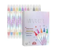 Pennarelli per unghie - Kit di design 12 colori ad asciugatura rapida | penne a doppia punta per donne e ragazze, arte della vernice, punteggiatura e disegno creativo