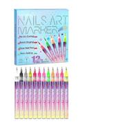 Pennarelli Per Unghie Liner Da 12 Colori, Luminoso, E Portatile | Penne Artistiche Da Nail Design per Bambine Ragazze Donne Manicure Casa Festa Viaggio