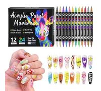 Pennarelli per unghie - Pennarello per manicure con doppia punta,12 colori penne per smalto | Per adolescenti donne ragazze casa salone manicure feste esercizio progetto