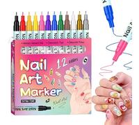 Pennarelli per unghie, set di 12 strumenti per disegnare con le dita, penne di precisione per design creativo, di bellezza per donne, ragazze, mogli, fidanzate, figlie, vacanze, Natale