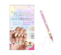 Pennarelli per unghie - Set di penne dal design ad asciugatura rapida da 6 colori, pennarelli per smalto a punta fine, strumento artistico preciso, kit creativo divertente | Accessorio per do