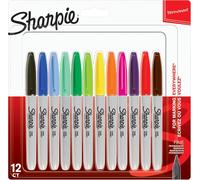Pennarelli Permanenti Sharpie Colori Assortiti 12 Pezzi