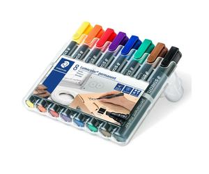 Pennarelli Permanenti Staedtler Lumocolor 350WP8 Con Punta A Cuneo Astuccio Da 8