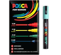 Pennarelli Posca a base d'acqua in acrilico | Penna per pittura permanente per uso multisuperficie | Confezione da 1 in confezione regalo sotto busta | Vetro, tessuto, tela, legno, ecc | PC-5M, Verde